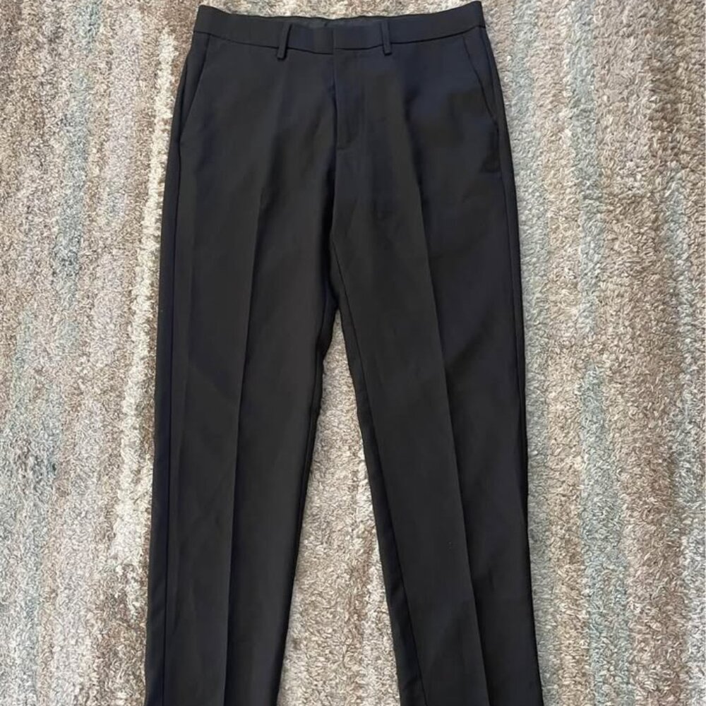 Louis Raphael Slacks Men's Sz 33 X 30 Black Slim Fit Dress Pants